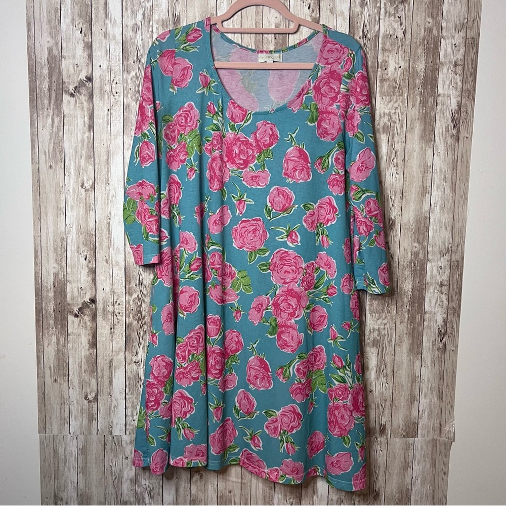 Floral Blue and Pink Simply Southern Dress